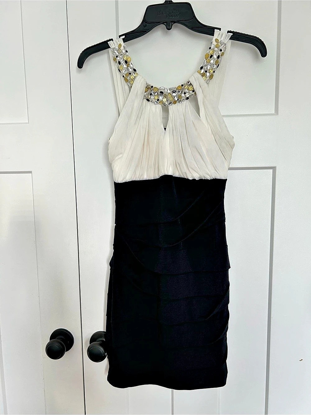 NWT City Studio Embellished Mini Dress in Black & White NWT